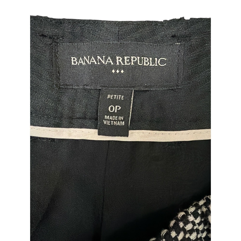 Banana Republic Boucle Shorts Women 0 Petite Black White‎ Tweed Lined Tailored - Picture 4 of 10